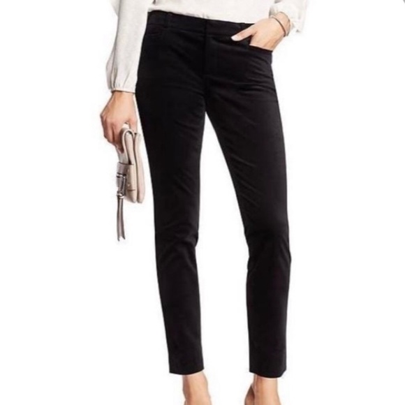 Banana Republic Black Velvet Low Rise Pants Holiday Edition 4 - Picture 1 of 12